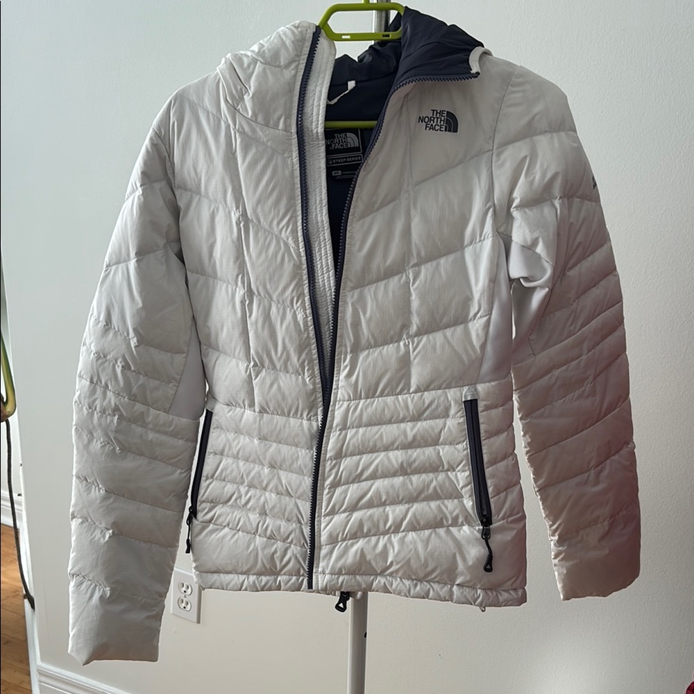 The North Face White Hooded Insulated Jacket